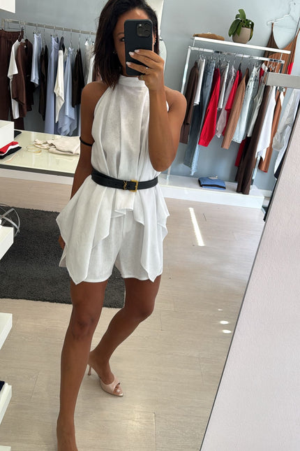 Shorts lino e viscosa bianco kk