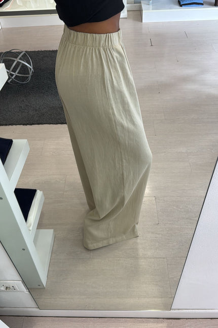 Pantalone lino e viscosa sabbia kk