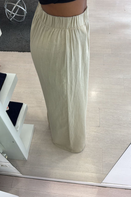 Pantalone lino e viscosa sabbia kk