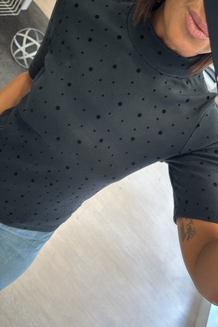 Lupetto a pois nero kn