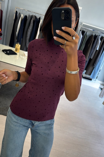 Lupetto a pois bordeaux kn
