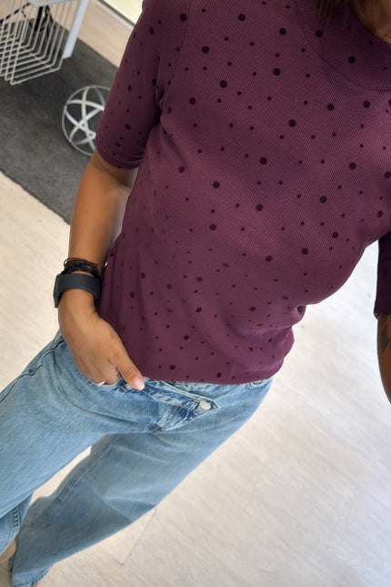 Lupetto a pois bordeaux kn