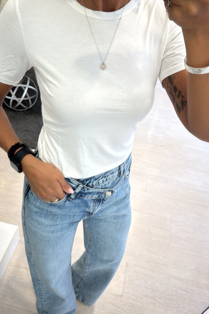 T-shirt girocollo bianca kn