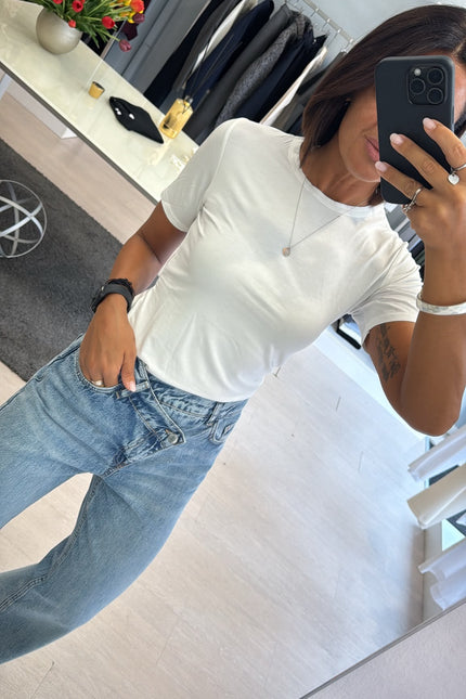 T-shirt girocollo bianca kn
