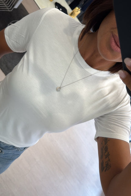 T-shirt girocollo bianca kn