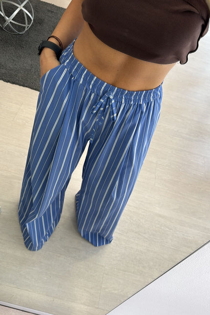 Pantalone righe azzurro avio cc