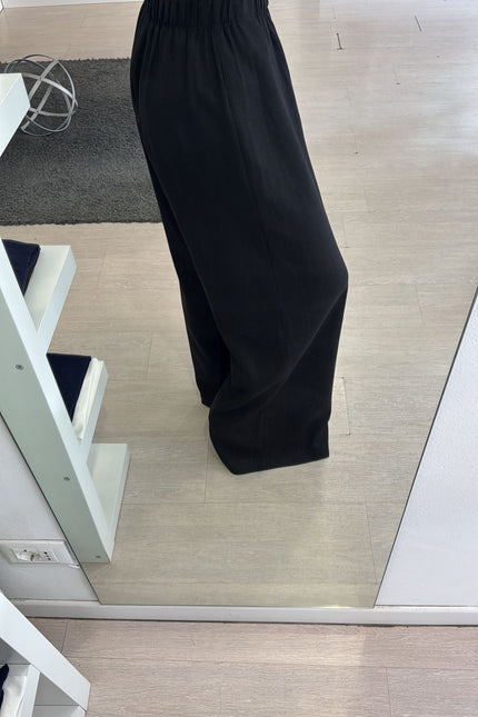 Pantalone lino e viscosa nero kk