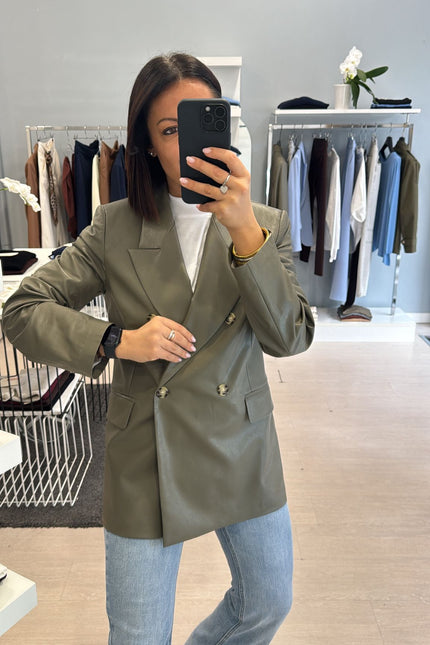 Giacca ecopelle militare