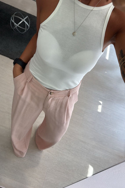 Pantalone modal rosa pastello cc