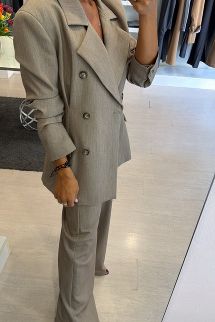 Giacca Robe Manteau completo tortora ak