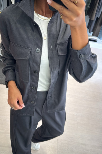 Camicia overshirt grigio piombo ak