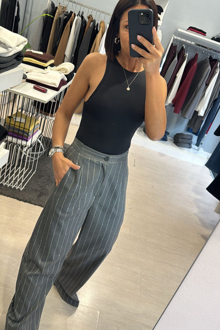 Pantalone gessato grigio