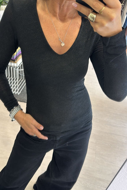 Maglia in filo di lurex nera