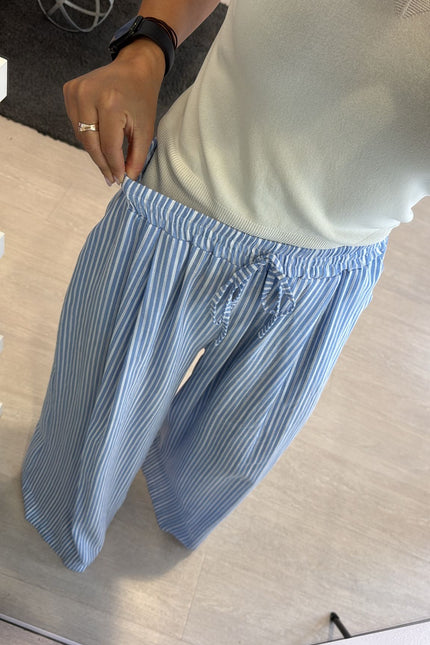 Pantalone righe bianche e azzurre cc