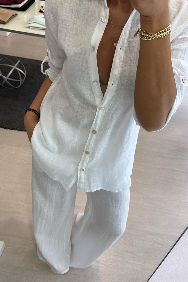 Camicia in lino bianca sl