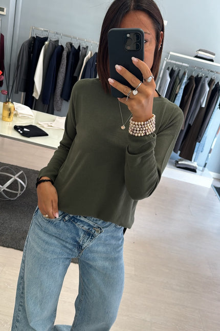 Maglia spacchi khaki kn