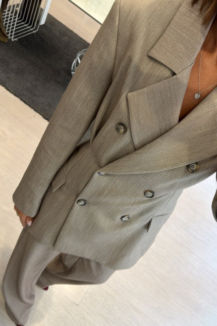 Giacca Robe Manteau completo tortora ak