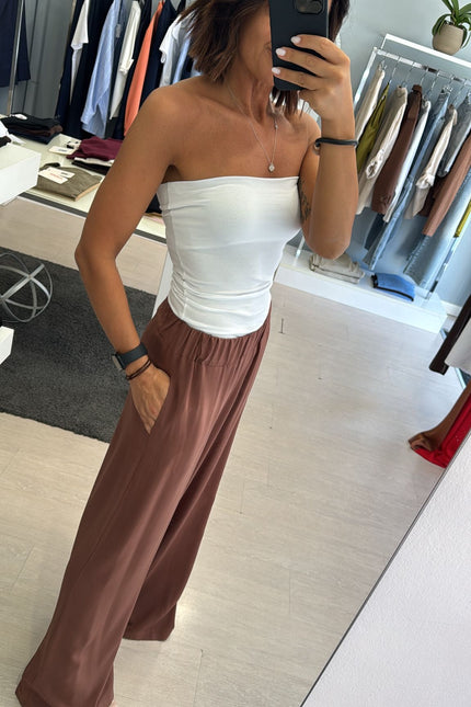Pantalone viscosa tabacco cc