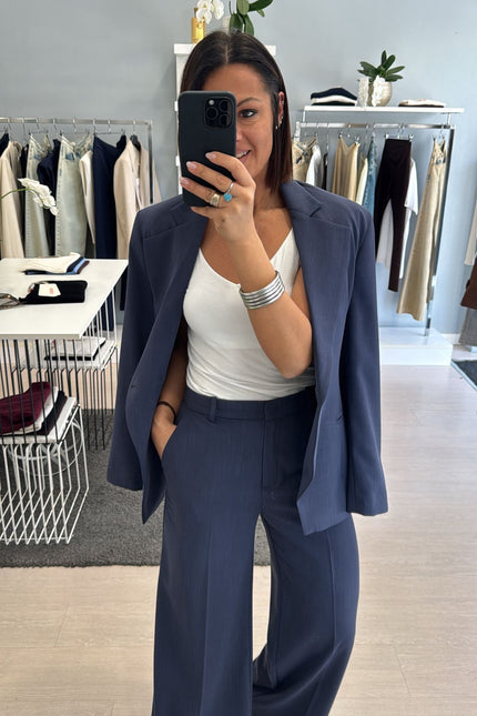 Pantalone completo melange blu kk