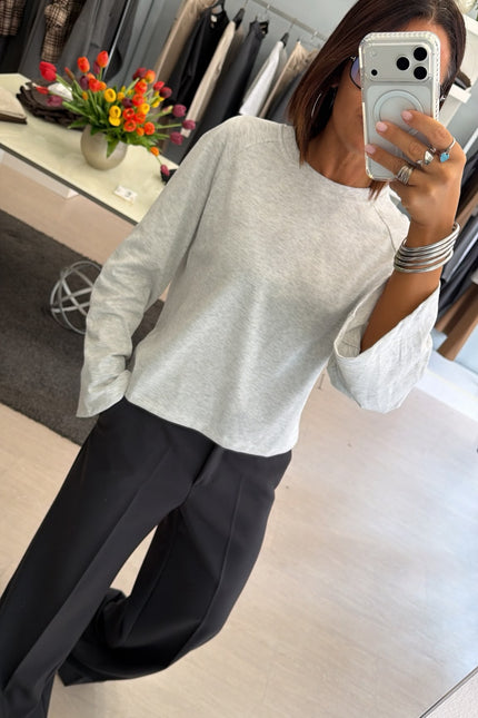 Maglia manica campana grigio melange kk
