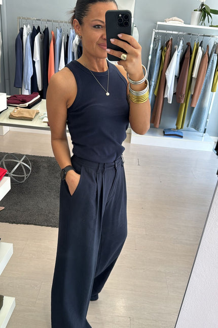 Pantalone blue navy in viscosa sl