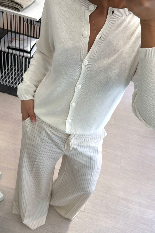 Cardigan regular bianco kn