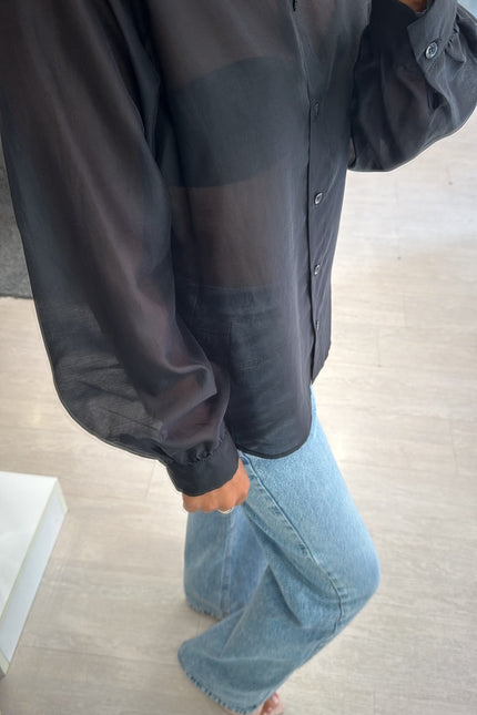 Camicia Lyocell nera ak