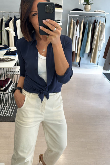 Pantalone barrel avorio kn
