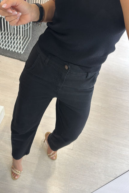 Pantalone barrel nero kn