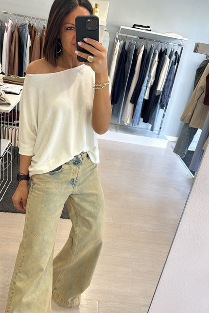 Maglia manica corta over bianca kn
