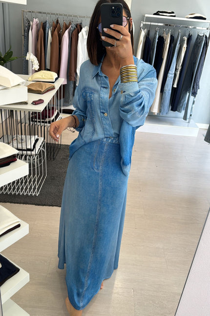 Gonna denim in chambray kk