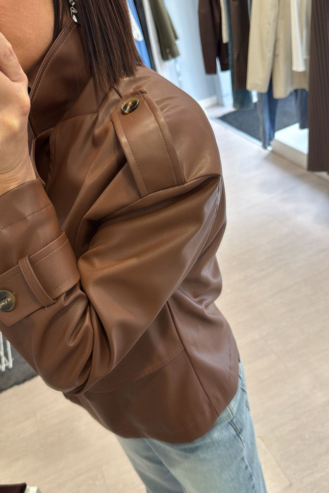 Giacca ecopelle cuoio