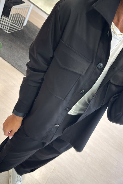 Camicia overshirt nera ak
