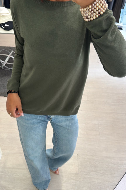 Maglia spacchi khaki kn