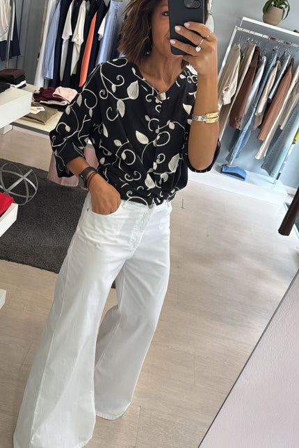 Camicia ricamo nera cc