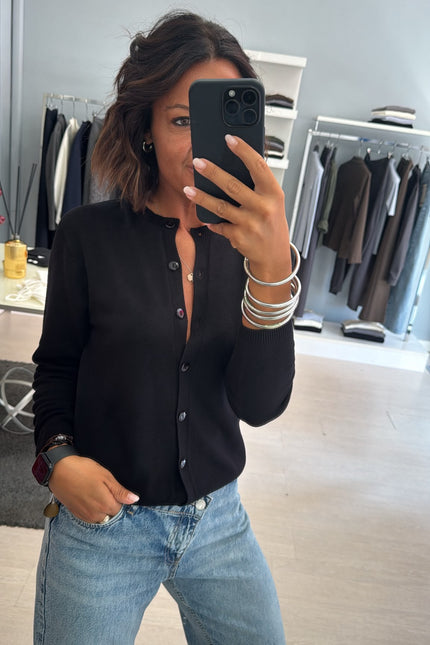Cardigan regular nero kn