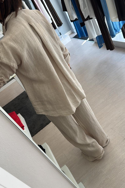 Camicia in lino sabbia sl