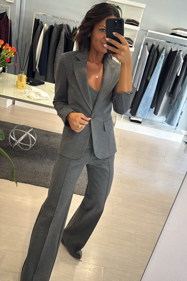 Giacca slim completo punto milano grigio medio kn