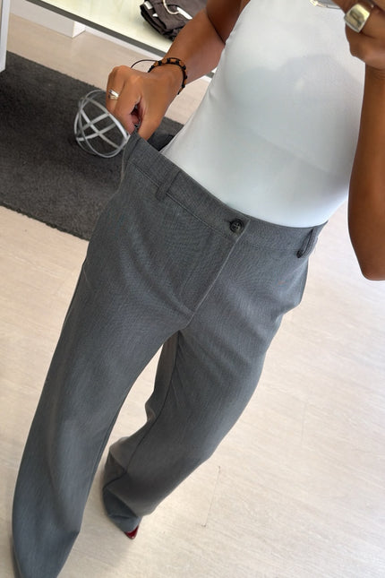 Pantalone dritto completo grigio medio ak