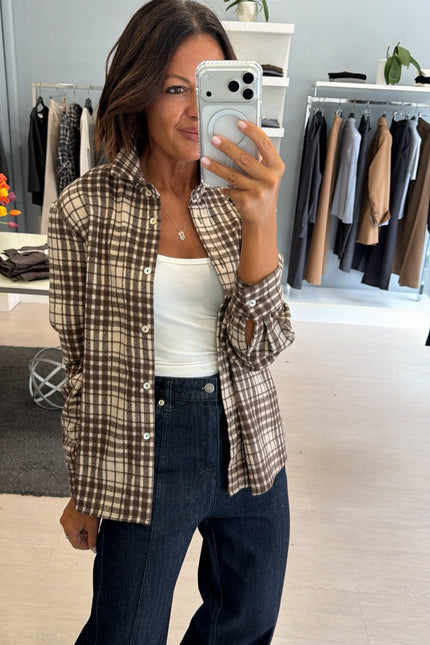 Camicia check cioccolato cc