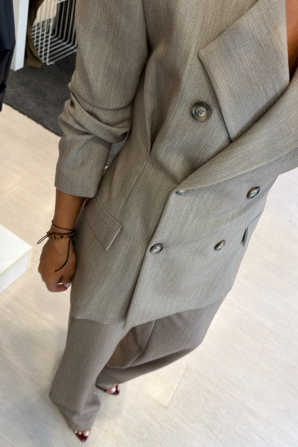 Giacca Robe Manteau completo tortora ak