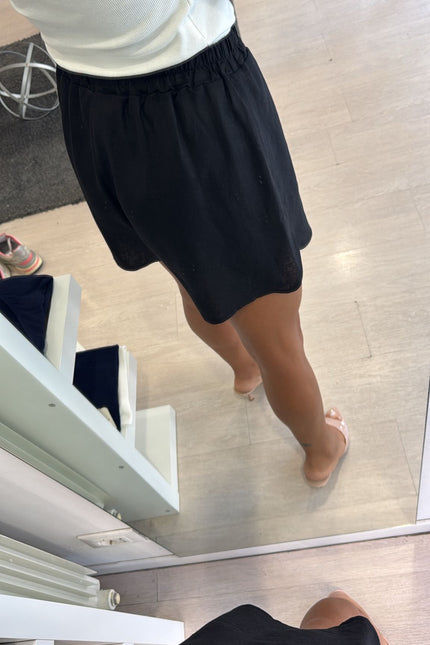 Shorts lino e viscosa nero kk