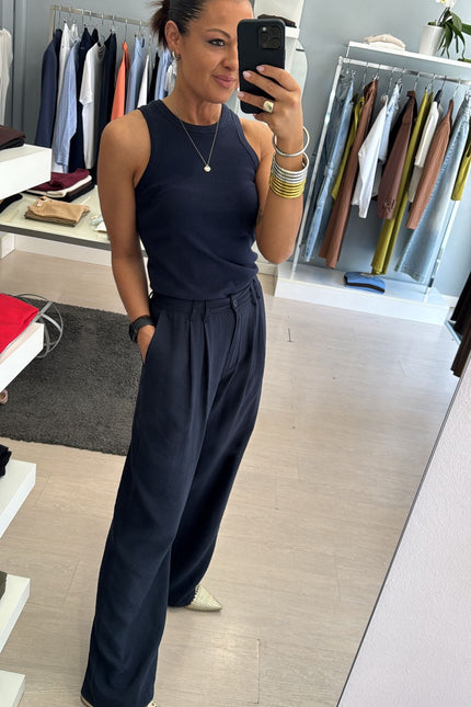Pantalone blue navy in viscosa sl