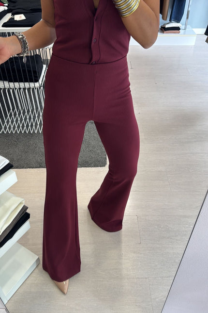Pantalone zampa bordeaux