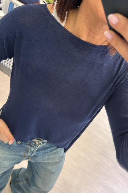 Maglia barca spacchetti blu