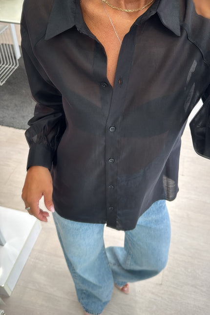 Camicia Lyocell nera ak