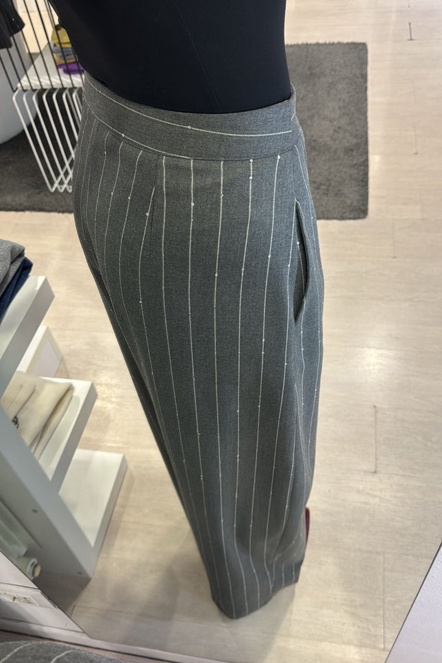 Pantalone gessato grigio