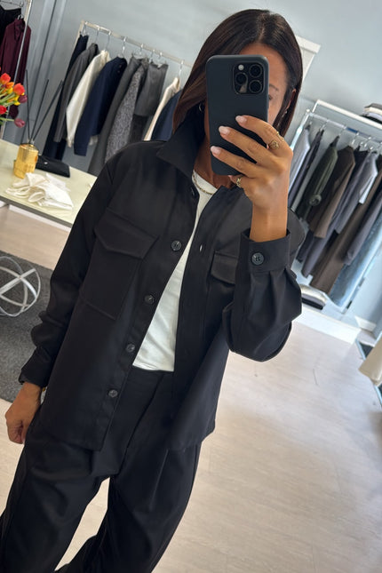 Camicia overshirt nera ak