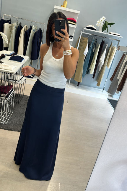 Gonna in satin blu kk