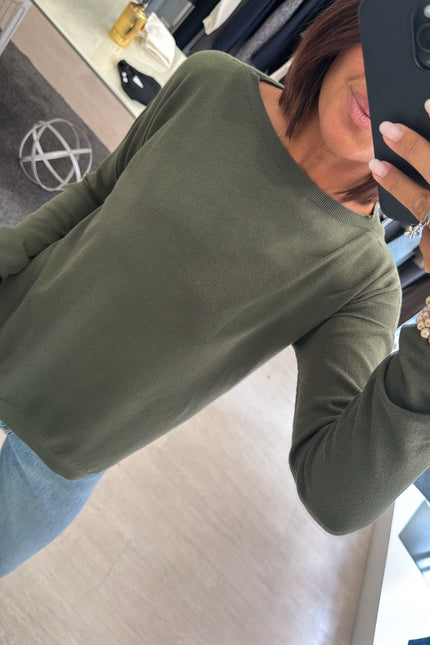 Maglia spacchi khaki kn